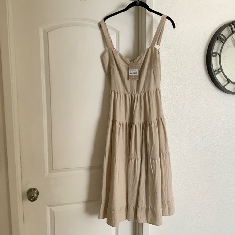 Meshki Cream Tiered Dress